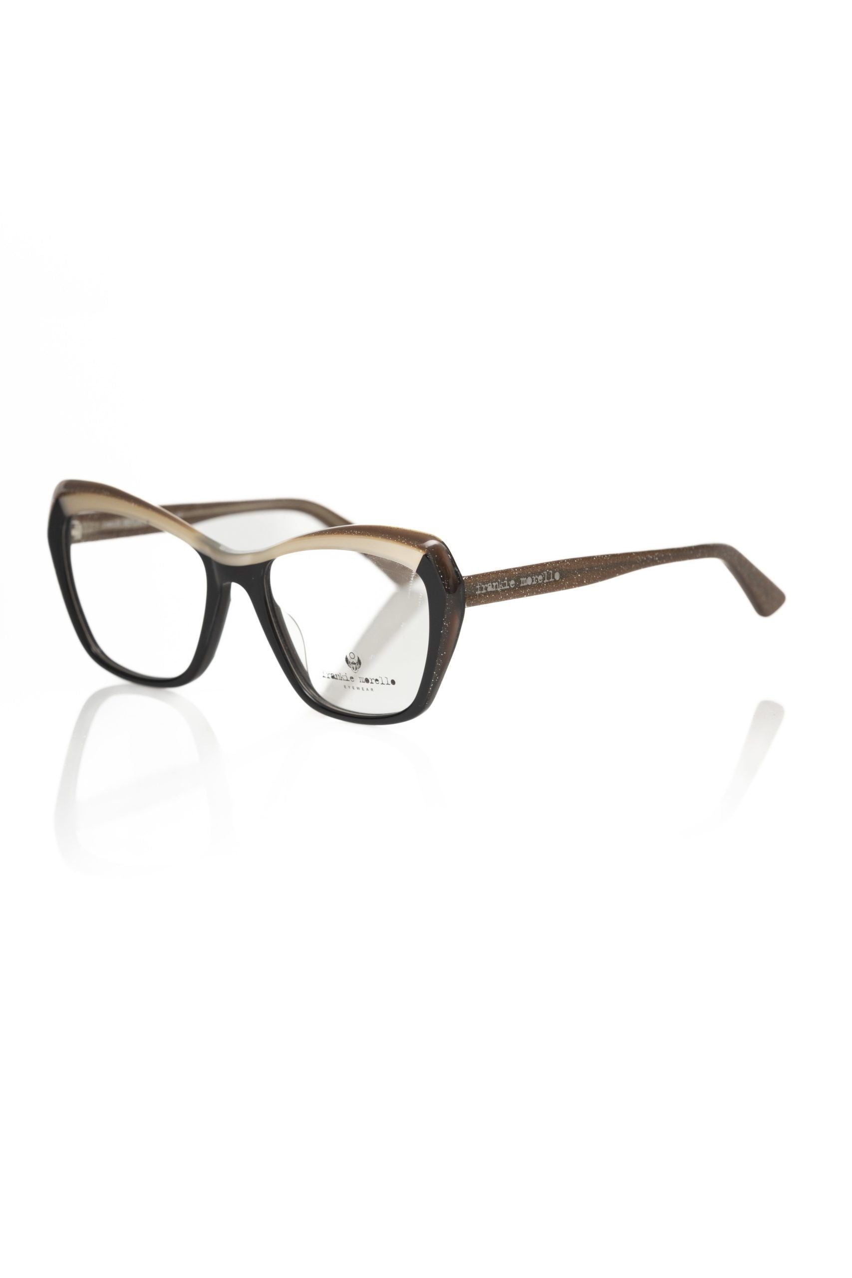 Black Acetate Women's Eyeglass Frame-Frankie Morello-LabelTerrace.com