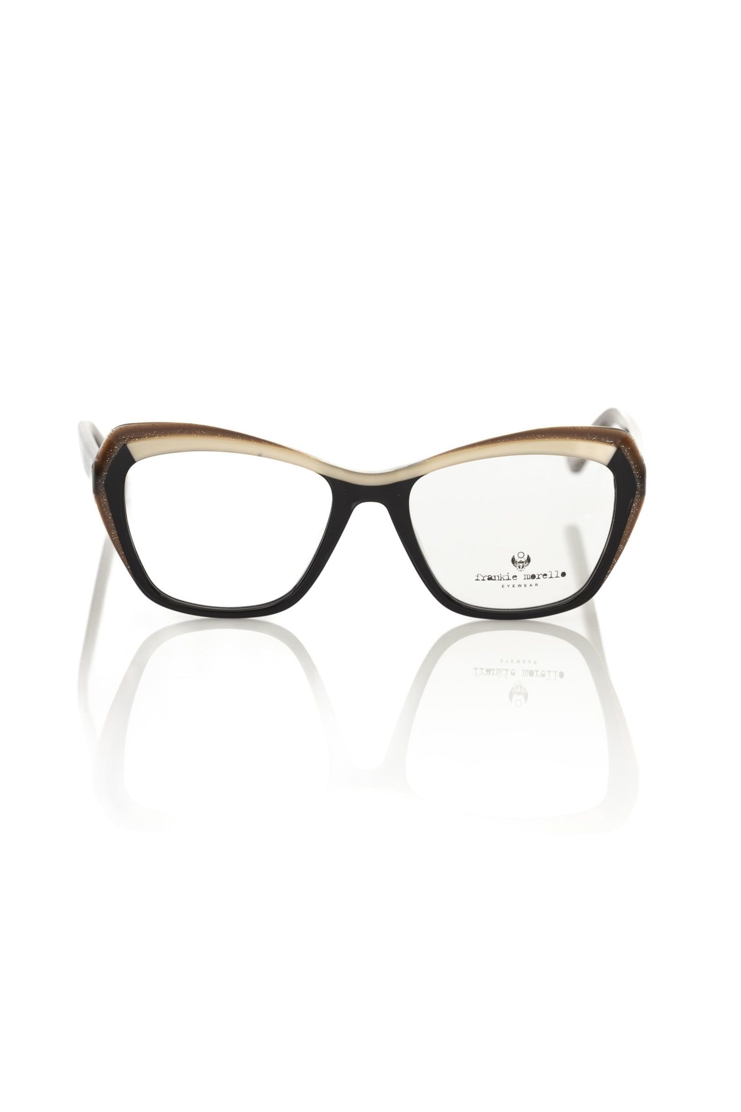 Black Acetate Women's Eyeglass Frame-Frankie Morello-LabelTerrace.com