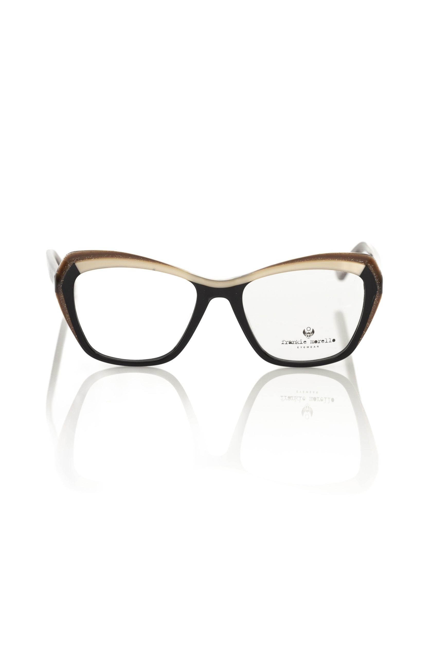 Black Acetate Women's Eyeglass Frame-Frankie Morello-LabelTerrace.com