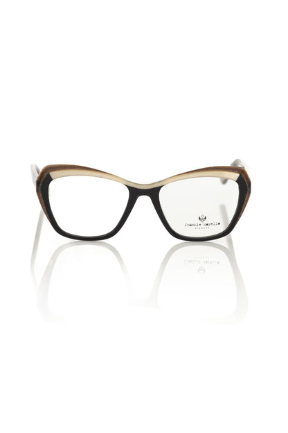Black Acetate Women's Eyeglass Frame-Frankie Morello-LabelTerrace.com