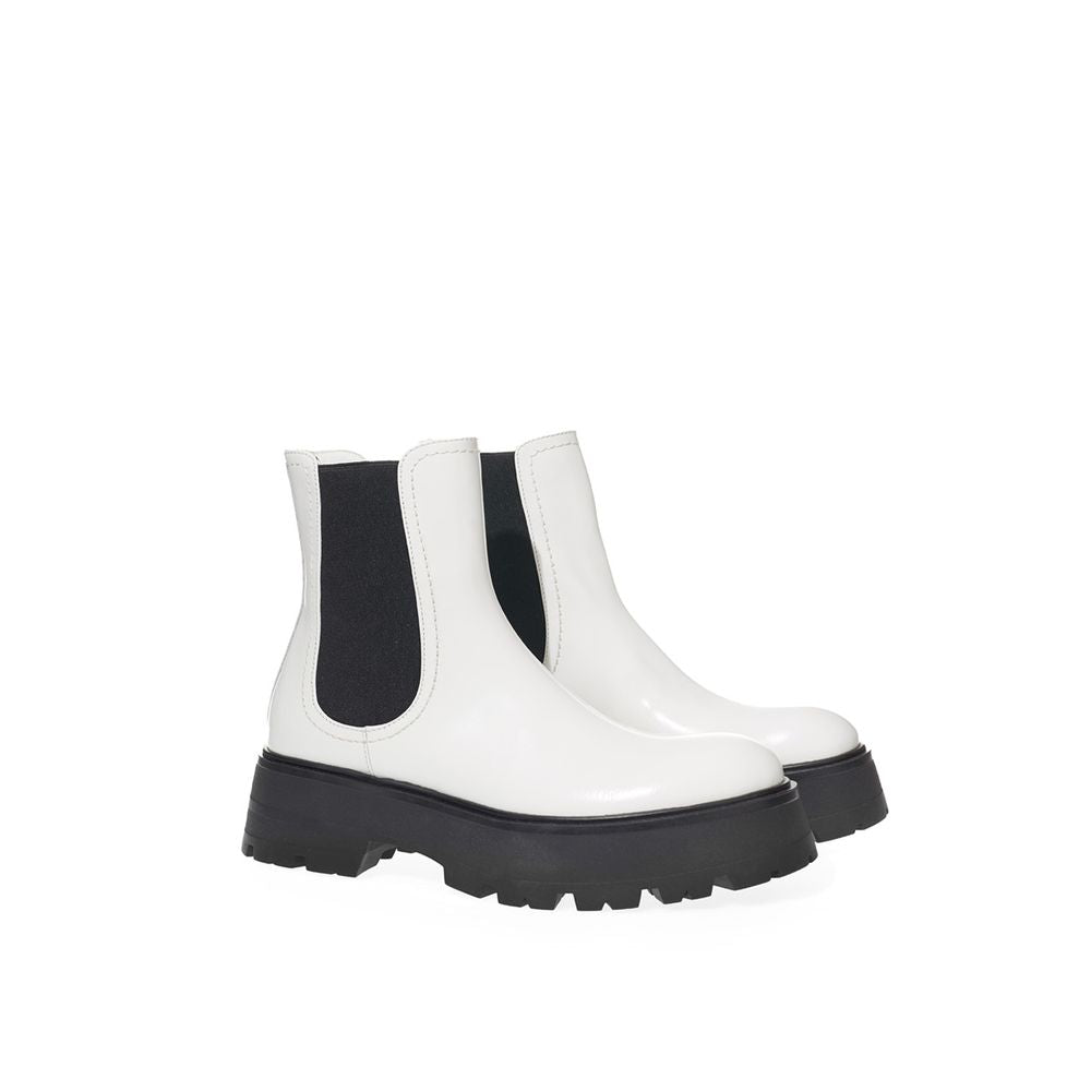 Black And White Leather Boot-Alexander McQueen-LabelTerrace.com