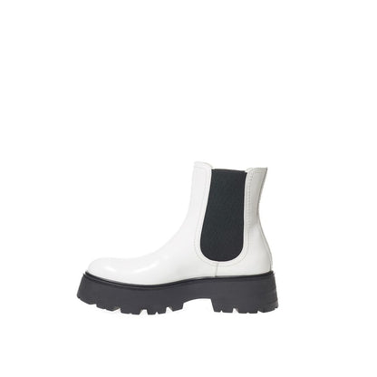 Black And White Leather Boot-Alexander McQueen-LabelTerrace.com