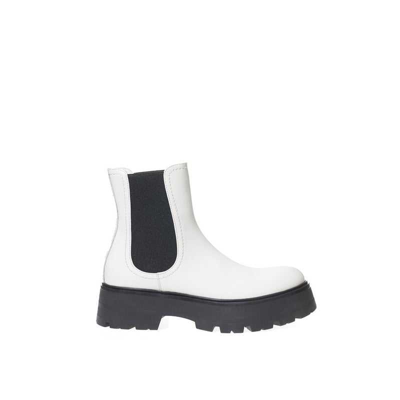 Black And White Leather Boot-Alexander McQueen-LabelTerrace.com