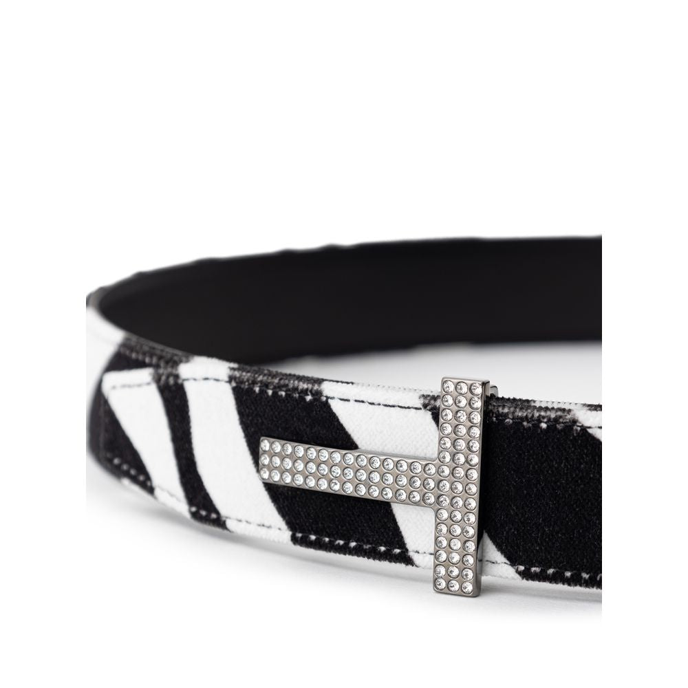 Black And White Leather Belt-Tom Ford-LabelTerrace.com