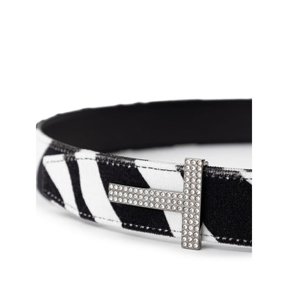 Black And White Leather Belt-Tom Ford-LabelTerrace.com