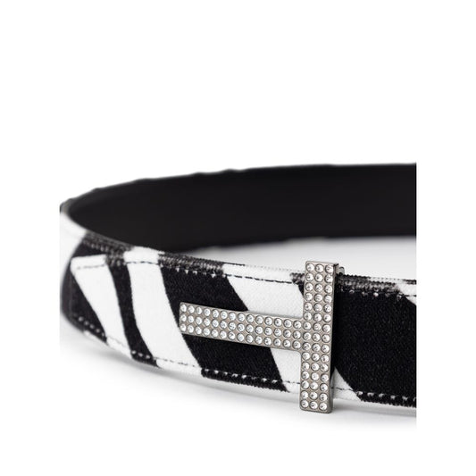 Black And White Leather Belt-Tom Ford-LabelTerrace.com