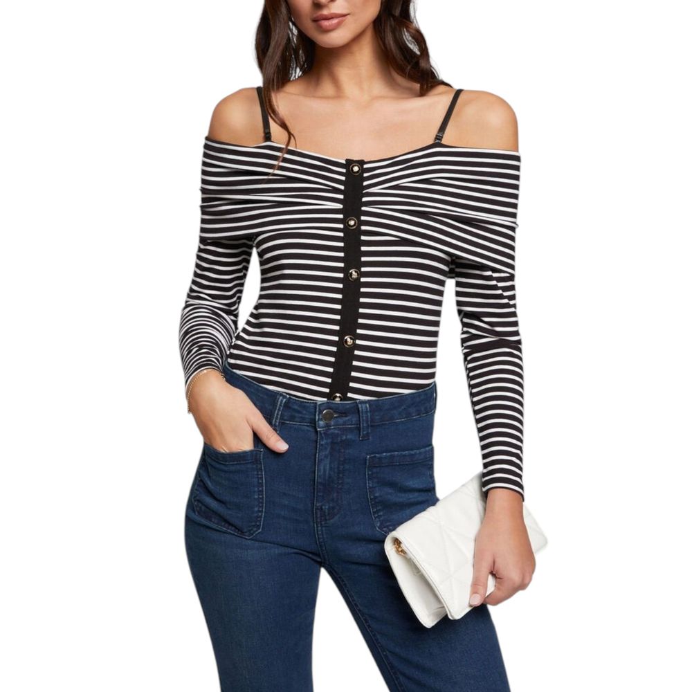 Black And White Viscose Long Sleeve