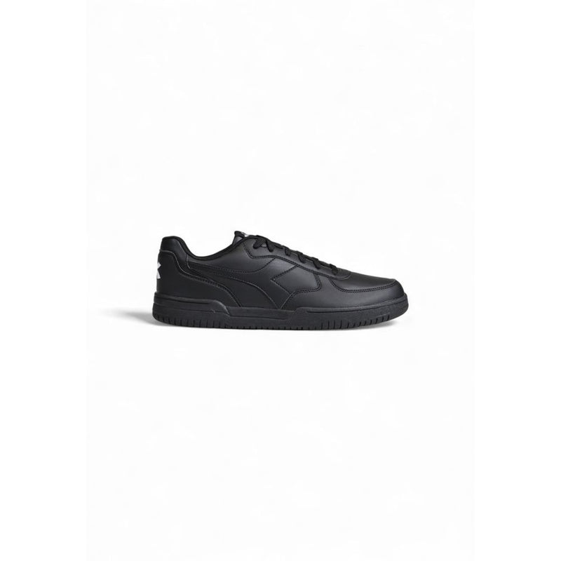 Black Artificial Leather Low Top Sneakers
