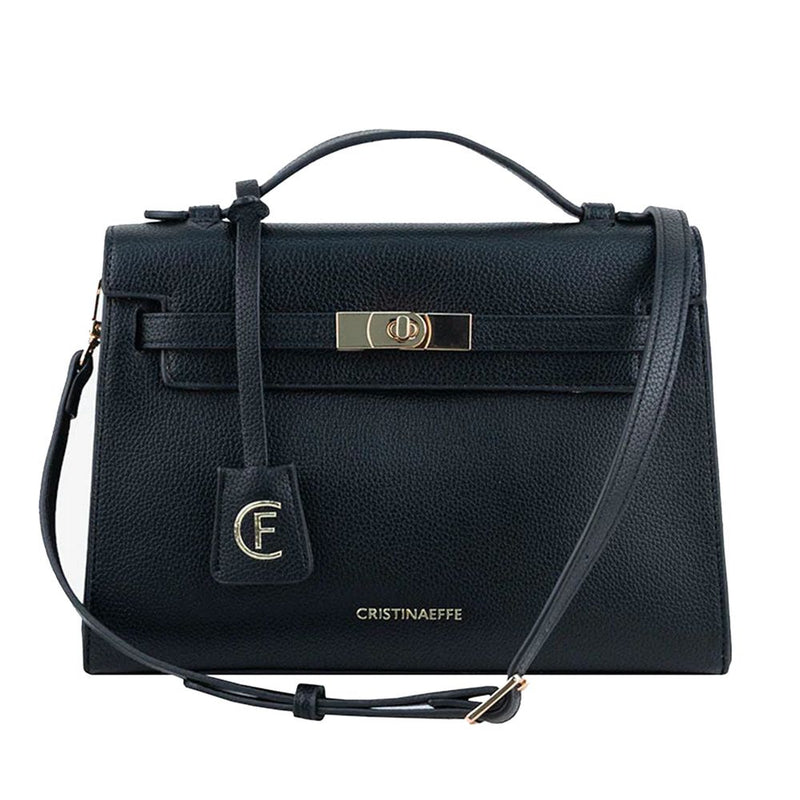 Black Artificial Leather Women Crossbody Bag-CRISTINAEFFE-LabelTerrace.com