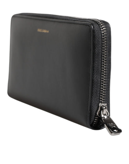 Black Blue Exotic Leather Embossed Continental Wallet-Dolce & Gabbana-LabelTerrace.com