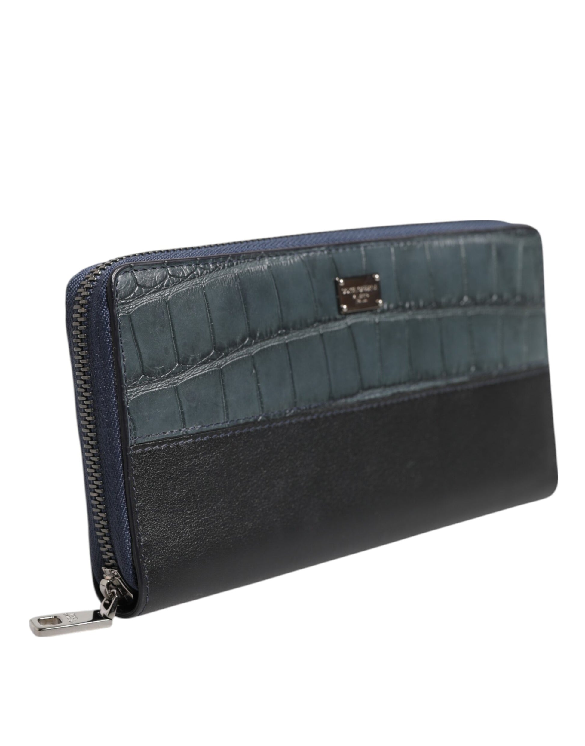 Black Blue Exotic Leather Men Continental Clutch Wallet-Dolce & Gabbana-LabelTerrace.com