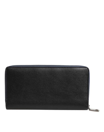 Black Blue Exotic Leather Men Continental Clutch Wallet-Dolce & Gabbana-LabelTerrace.com