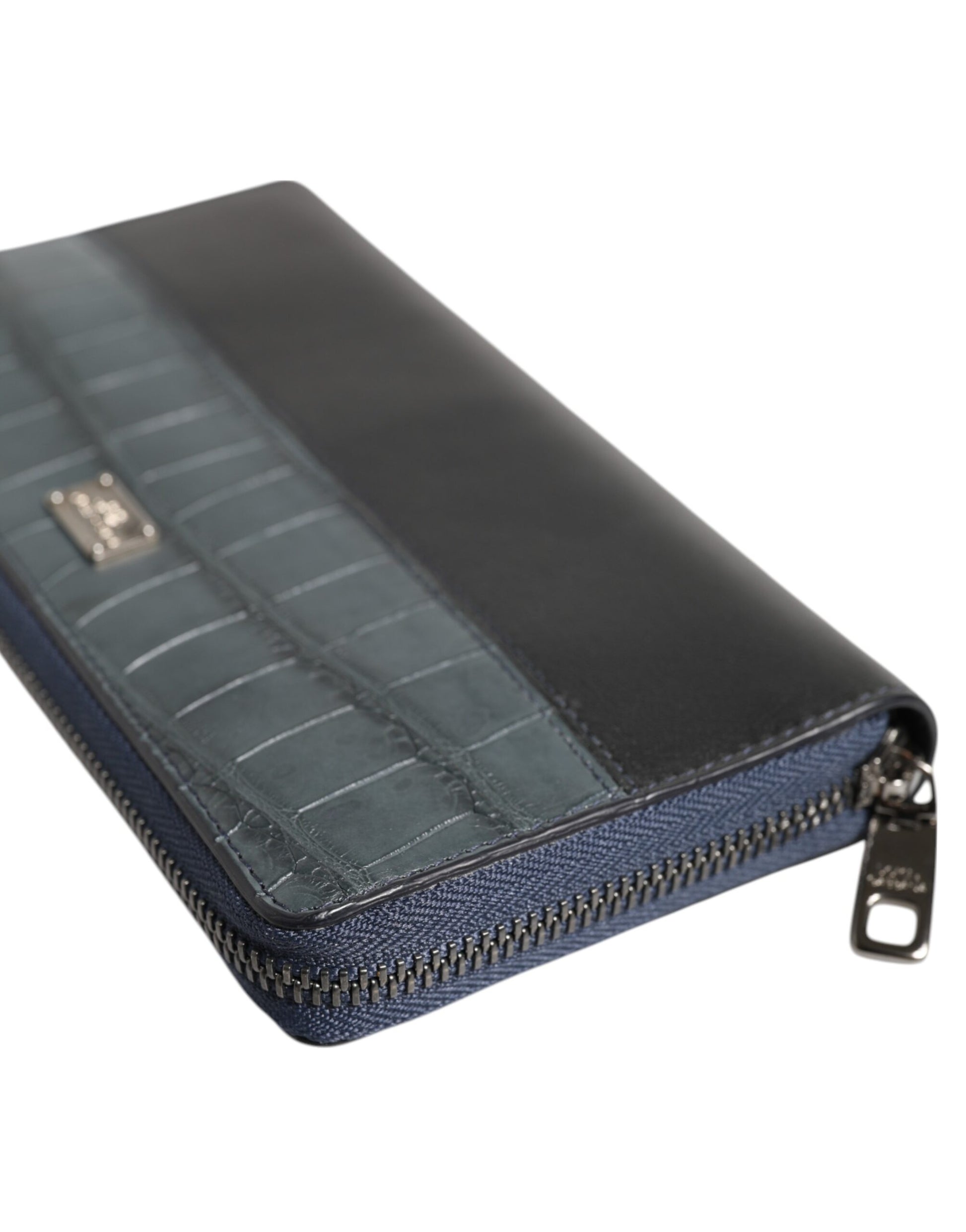 Black Blue Exotic Leather Men Continental Clutch Wallet-Dolce & Gabbana-LabelTerrace.com
