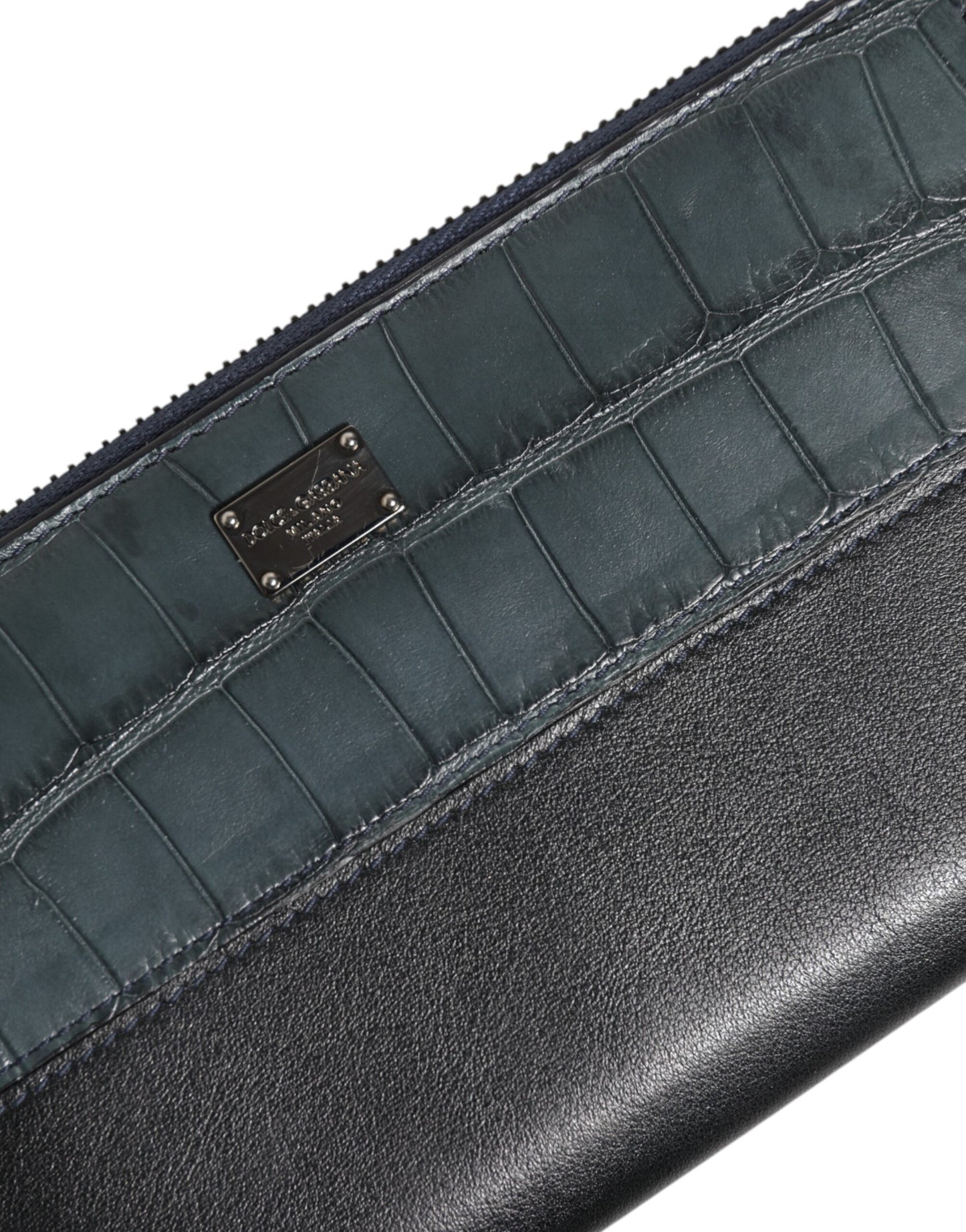 Black Blue Exotic Leather Men Continental Clutch Wallet-Dolce & Gabbana-LabelTerrace.com