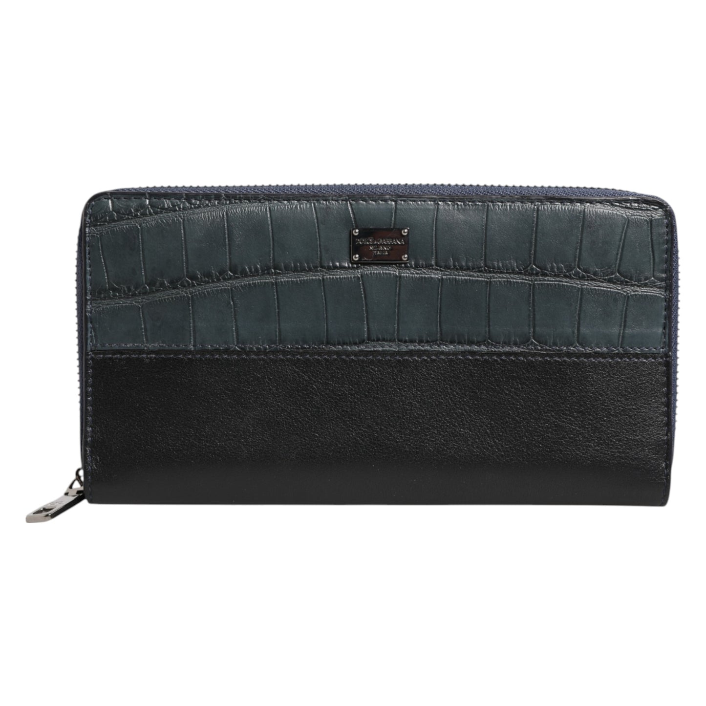 Black Blue Exotic Leather Men Continental Clutch Wallet-Dolce & Gabbana-LabelTerrace.com