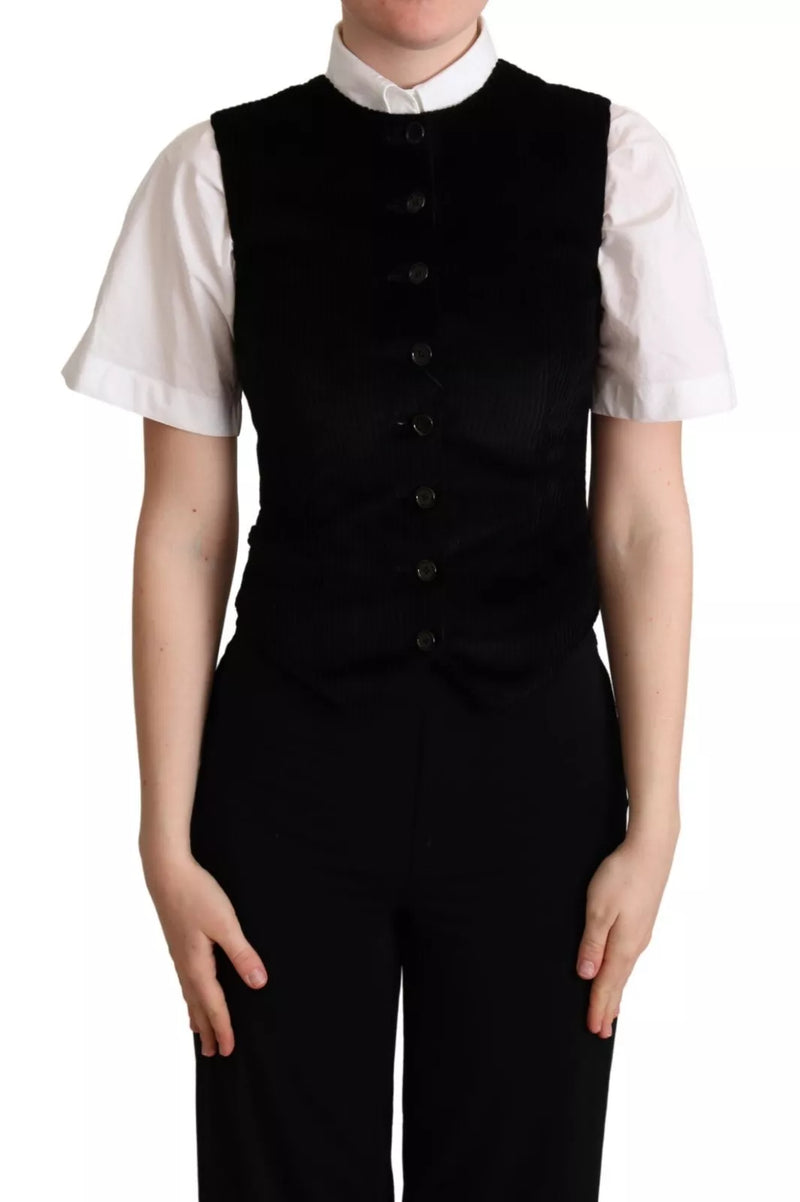 Black Brown Leopard Print Waistcoat Vest-Dolce & Gabbana-LabelTerrace.com