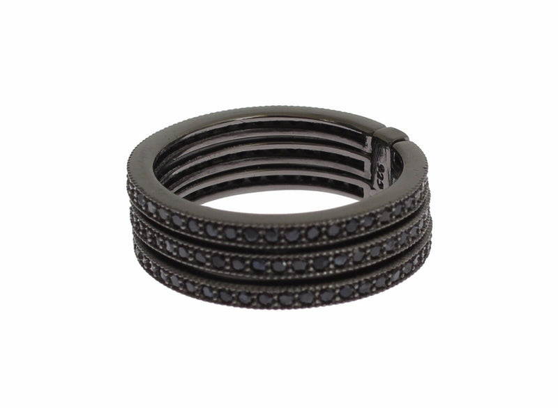 Black CZ 925 Sterling Silver Womens-Nialaya-LabelTerrace.com