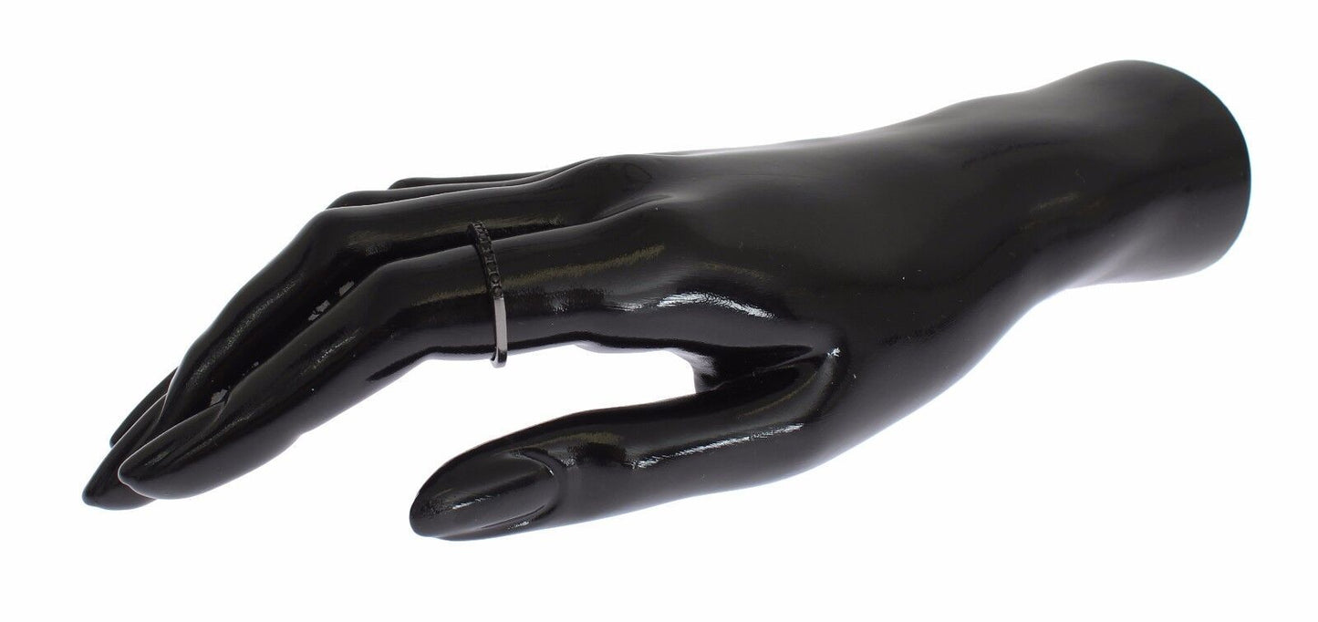 Black CZ Rhodium 925 Silver Womens Ring-Nialaya-LabelTerrace.com