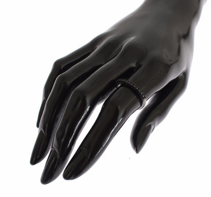 Black CZ Rhodium 925 Silver Womens Ring-Nialaya-LabelTerrace.com