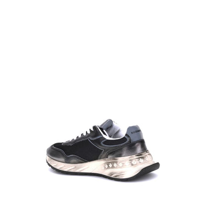 Black Calf Leather Bos Taurus Athletic Sneakers