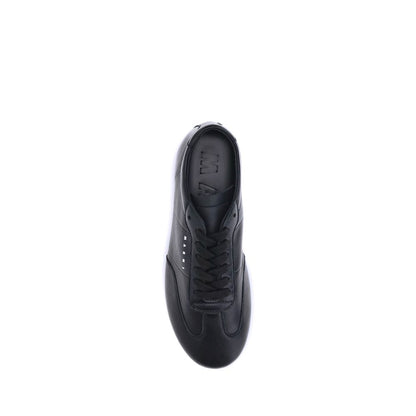 Black Calf Leather Bos Taurus Athletic Sneakers