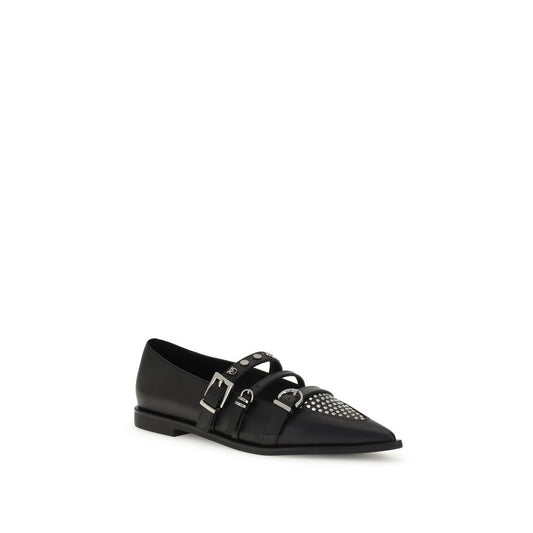 Black Calf Leather Bos Taurus Ballet Flats