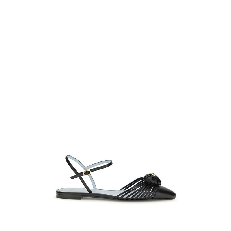 Black Calf Leather Bos Taurus Ballet Flats