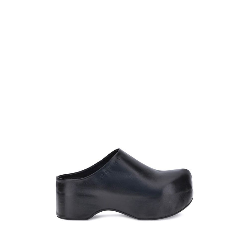 Black Calf Leather Bos Taurus Clogs