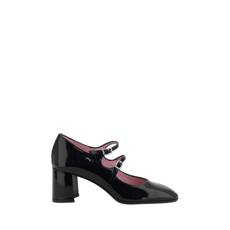 Black Calf Leather Bos Taurus Mid Heel Pumps