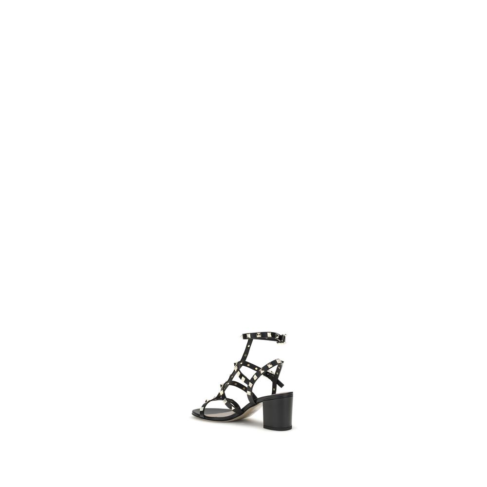 Black Calf Leather Bos Taurus Platform Sandals