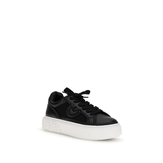 Black Calf Leather Bos Taurus Platform Sneakers