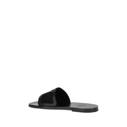 Black Calf Leather Bos Taurus Sandals