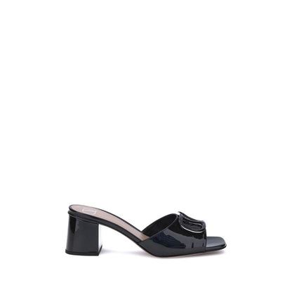Black Calf Leather Bos Taurus Sandals