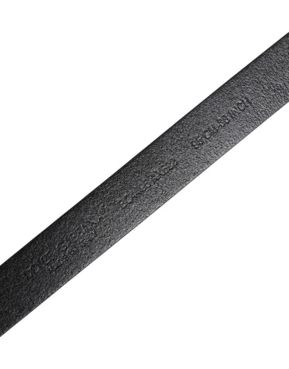 Black Calf Leather Gold Metal Buckle Belt-Dolce & Gabbana-LabelTerrace.com