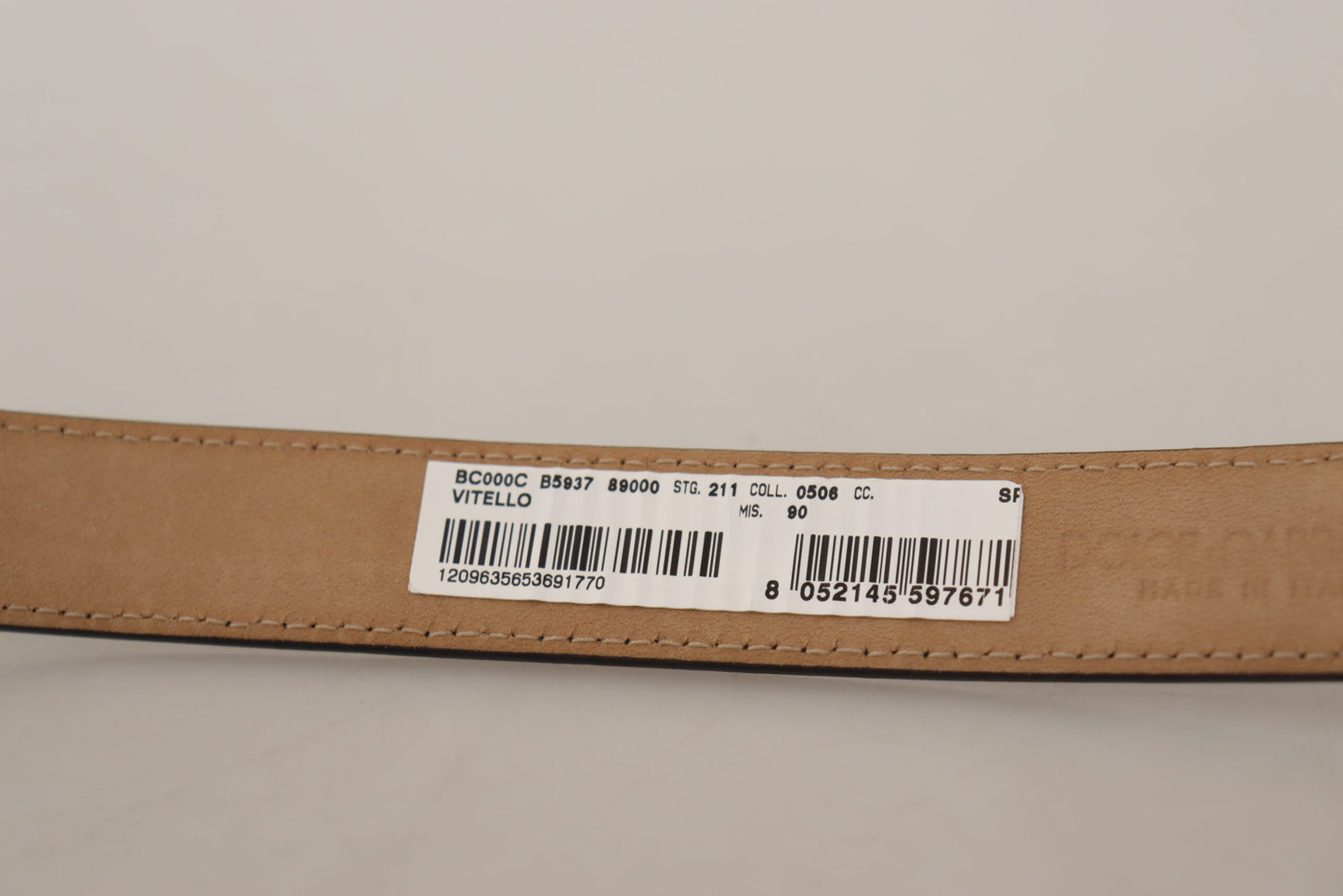 Black Calf Leather Logo Engraved Metal Buckle Belt-Dolce & Gabbana-LabelTerrace.com