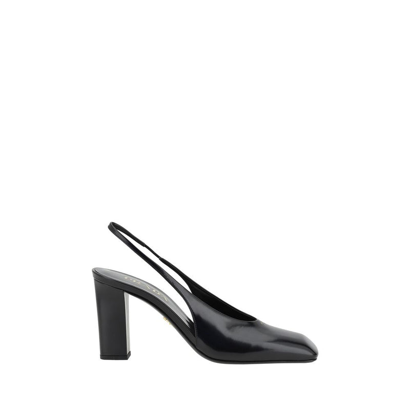 Black Calf Leather Pumps-Prada-LabelTerrace.com