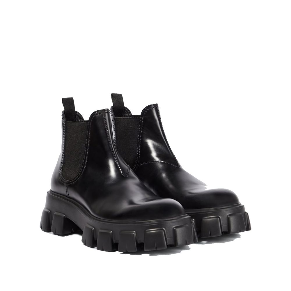 Monolith Leather Ankle Boots-Prada-LabelTerrace.com