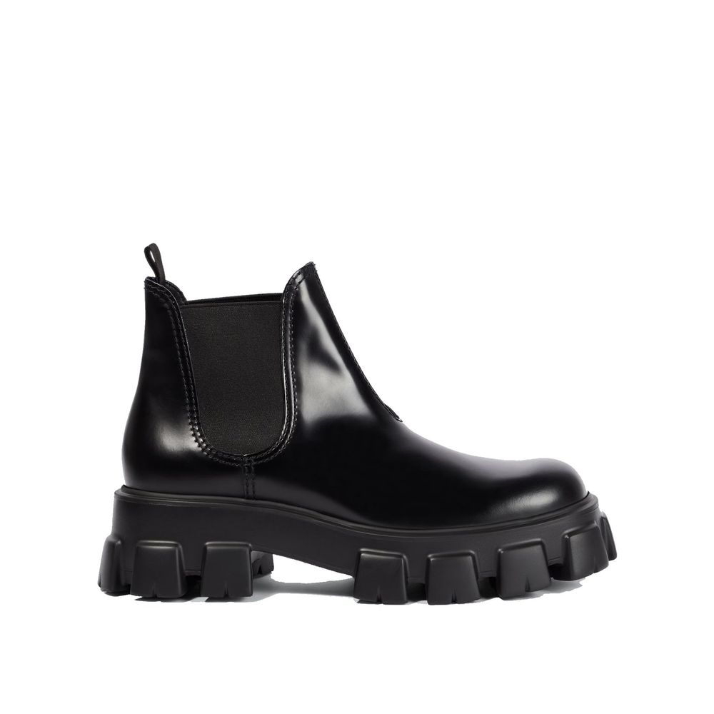 Monolith Leather Ankle Boots-Prada-LabelTerrace.com