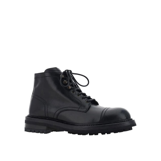 Lace-Up Leather Boots-Dolce & Gabbana-LabelTerrace.com