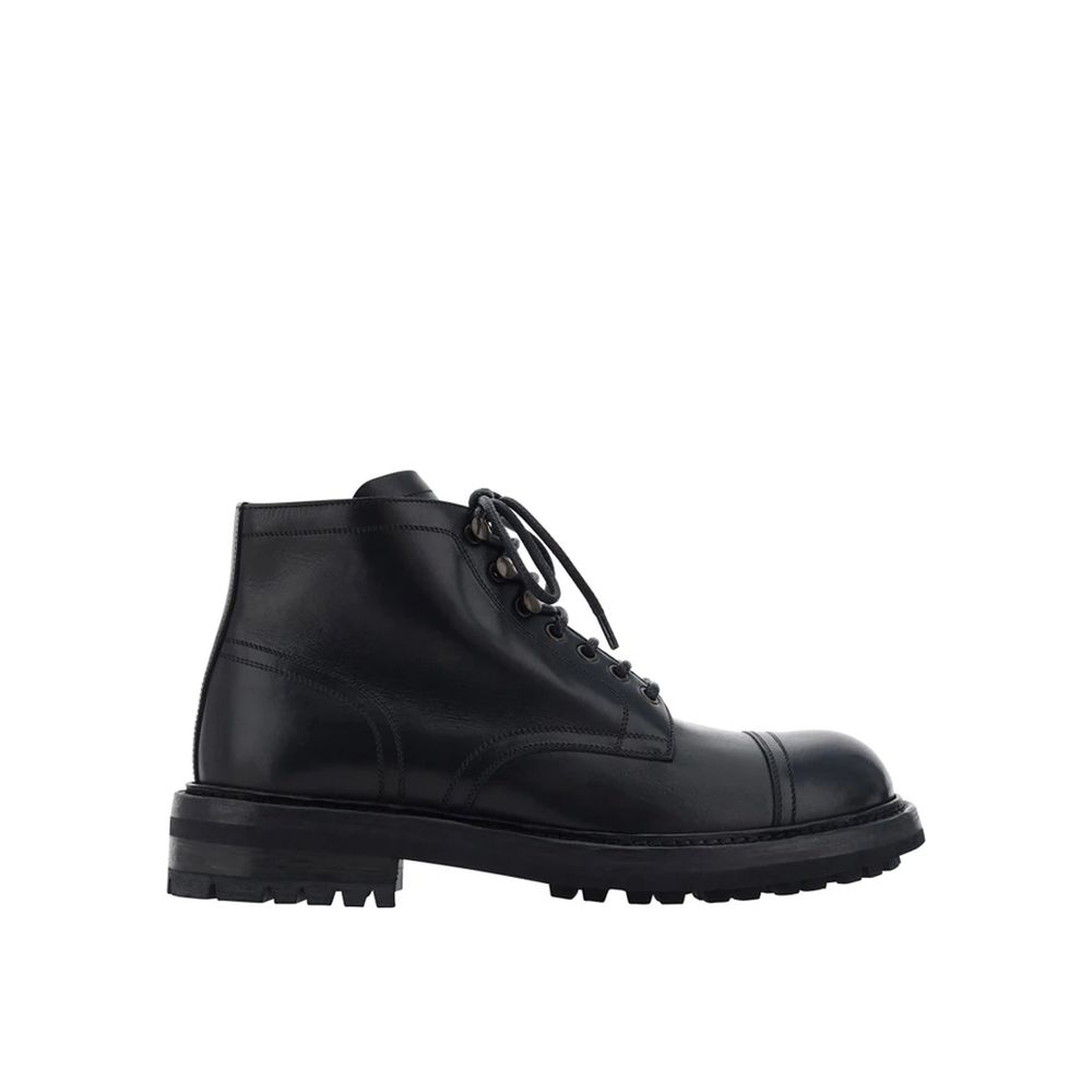Lace-Up Leather Boots-Dolce & Gabbana-LabelTerrace.com