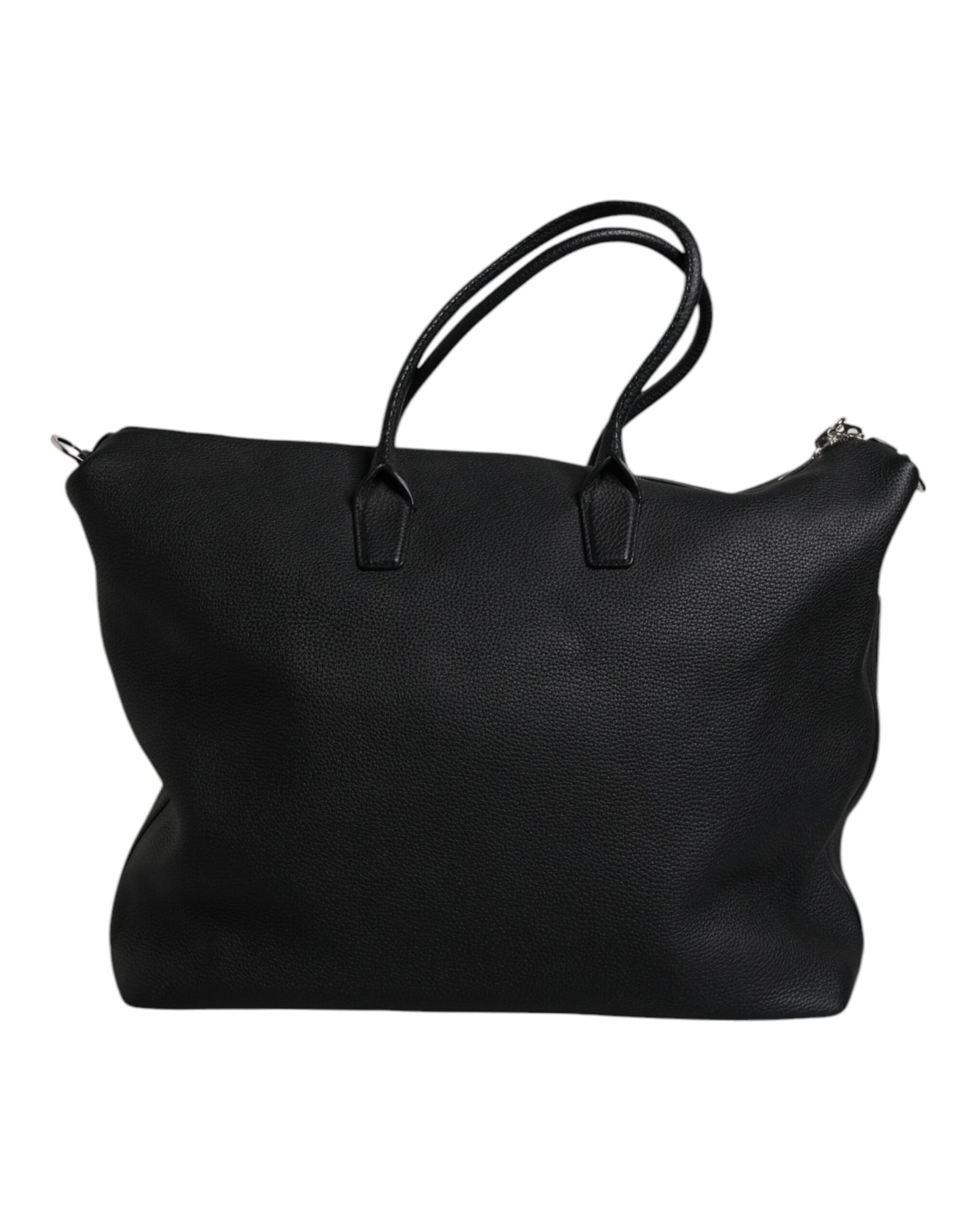 Black Calfskin Leather Hand Shoulder Duffle Bag-Dolce & Gabbana-LabelTerrace.com