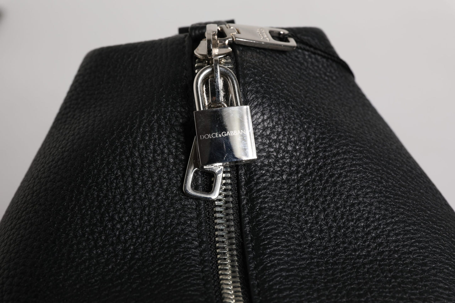 Black Calfskin Leather Hand Shoulder Duffle Bag-Dolce & Gabbana-LabelTerrace.com