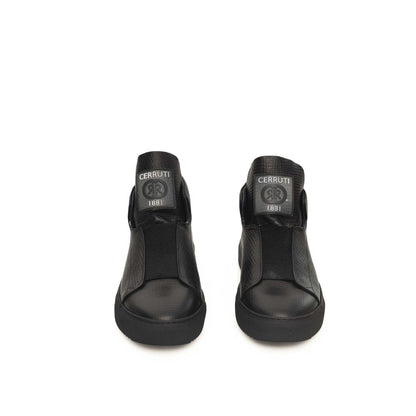 Black Calfskin Men Sneaker-Cerruti 1881-LabelTerrace.com