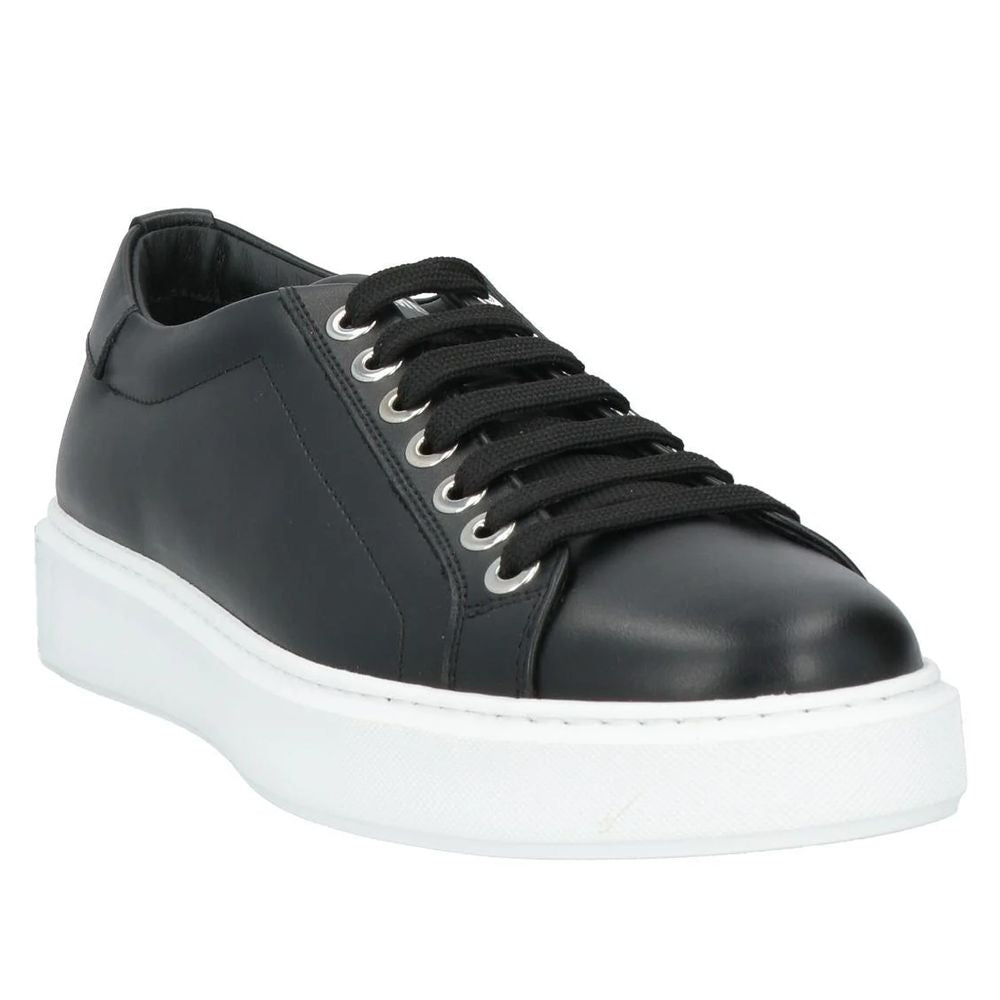 Black Calfskin Men Sneaker-Les Hommes-LabelTerrace.com