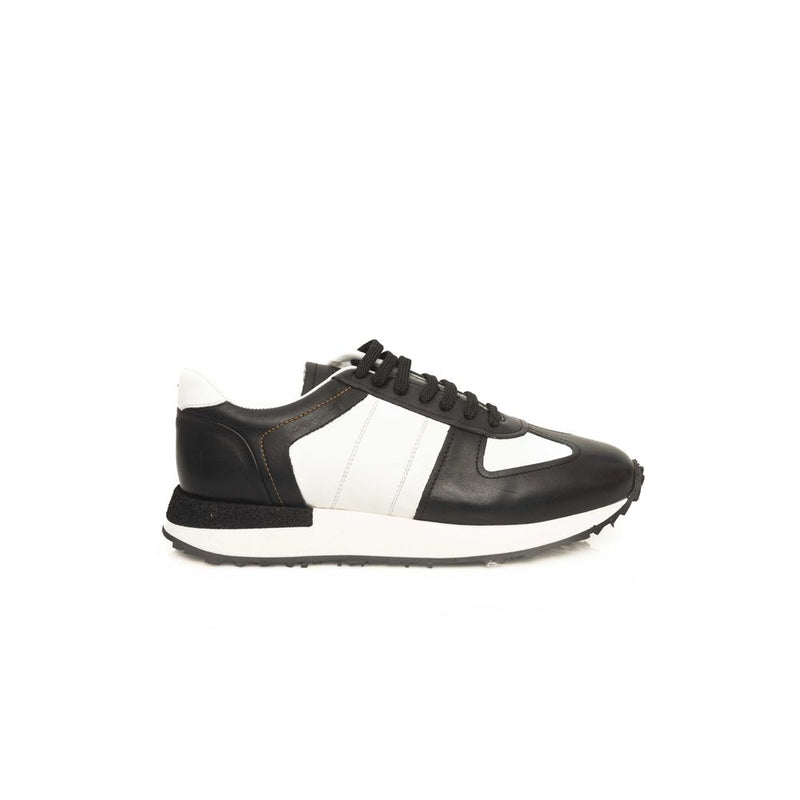 Black Calfskin Men Sneaker-Cerruti 1881-LabelTerrace.com
