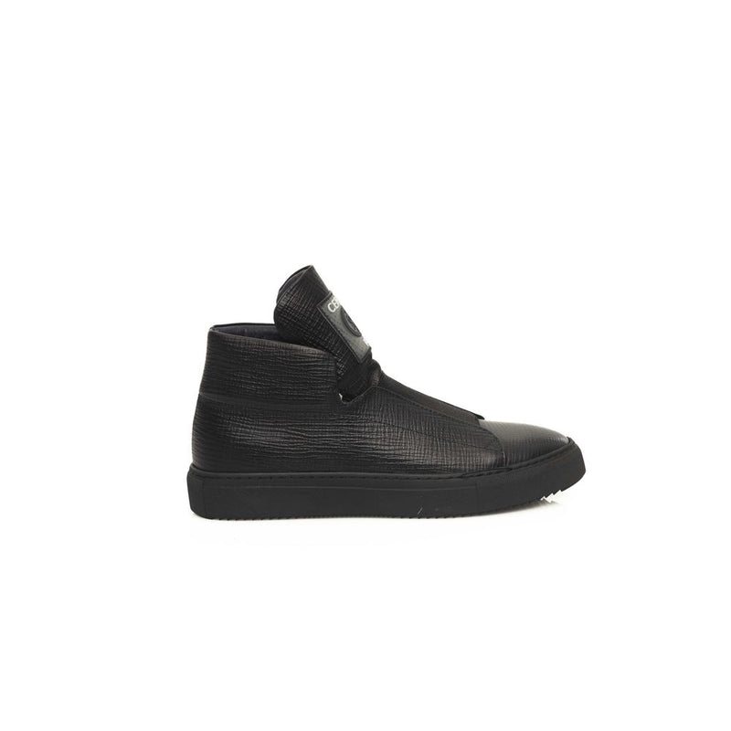 Black Calfskin Men Sneaker-Cerruti 1881-LabelTerrace.com