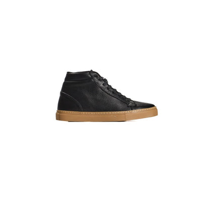 Black Calfskin Men's High Sneaker-Roberto Pepe Luxury-LabelTerrace.com