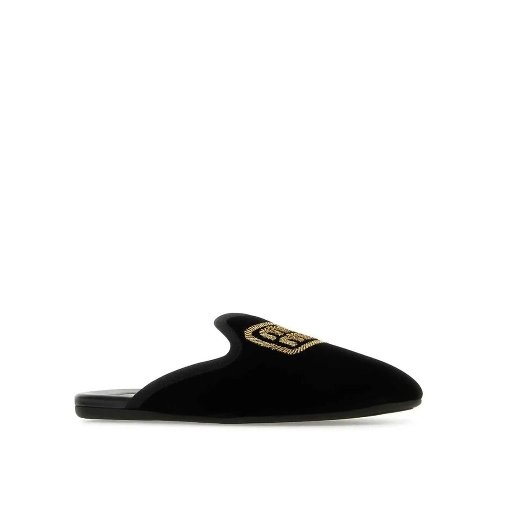 Logo Embroidered Slip-On Mules