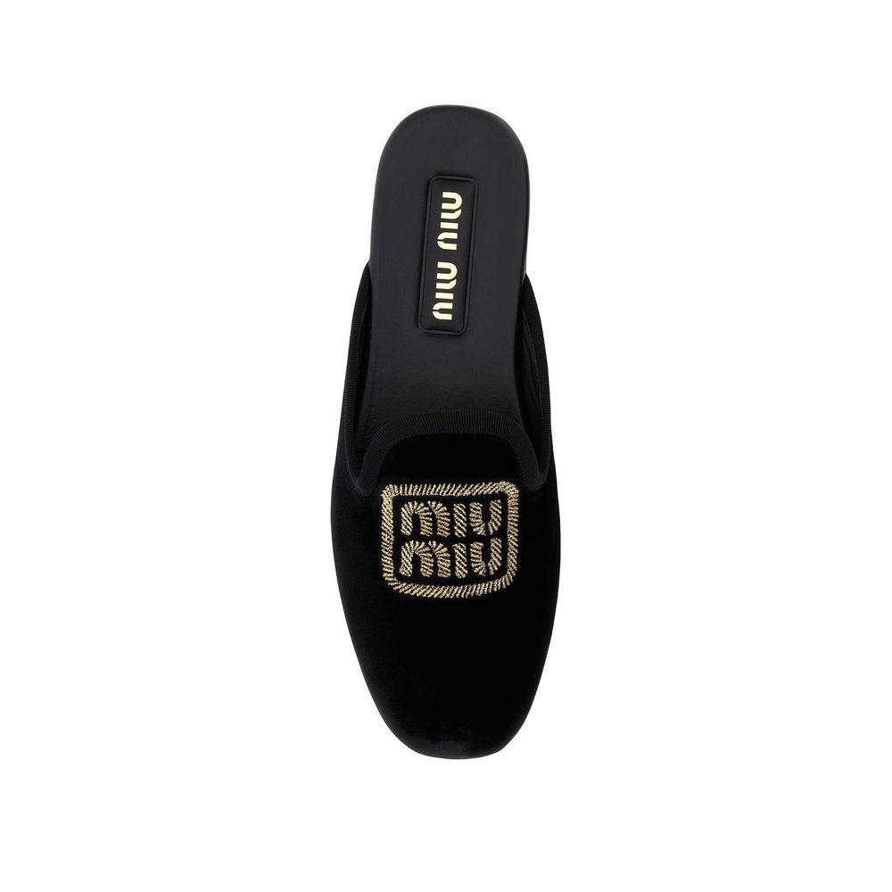 Logo Embroidered Slip-On Mules