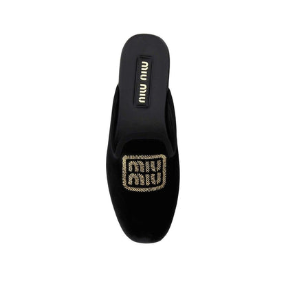 Logo Embroidered Slip-On Mules